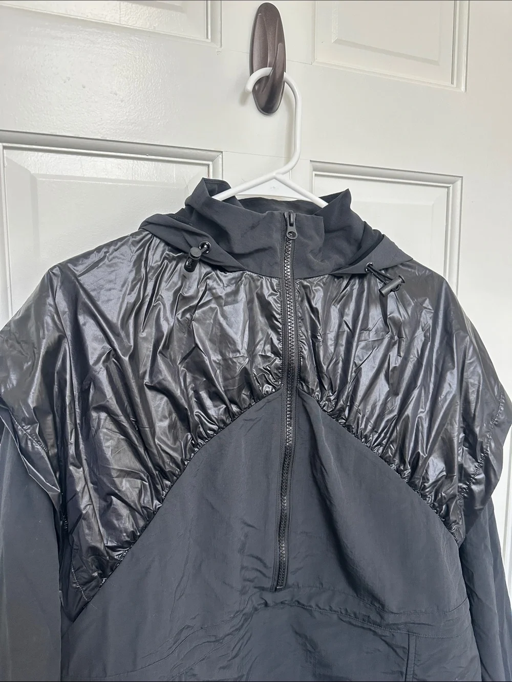 ALO Yoga Black Hooded Half-Zip Utility Jacket